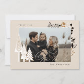 ファラエレガントラモダンフォトエバーグリーンクリスマス シーズンカード (正面)