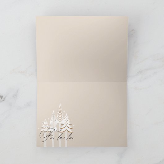 ファラエレガントラモダンフォトエバーグリーンクリスマス シーズンカード (内部)