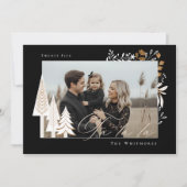 ファラエレガントラモダンフォトエバーグリーンクリスマス シーズンカード (正面)