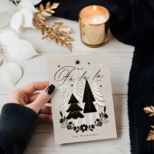 ファラエレガントラモダンフォトエバーグリーンクリスマス シーズンカード