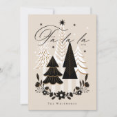 ファラエレガントラモダンフォトエバーグリーンクリスマス シーズンカード (正面)