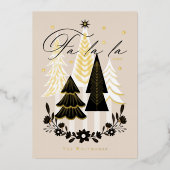 ファラエレガントラモダンフォトエバーグリーンクリスマス 箔シーズンカード (正面)