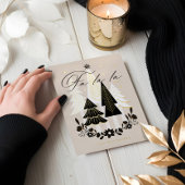 ファラエレガントラモダンフォトエバーグリーンクリスマス 箔シーズンカード