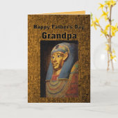 ファラオおじいちゃん父の日のユーモア カード (黄色い花)