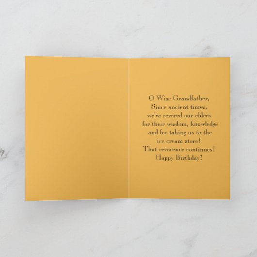 ファラオじいちゃんハッピーバースデーユーモア カード (内部)