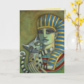 ファラオの猫オリジナル空白のカード カード (黄色い花)