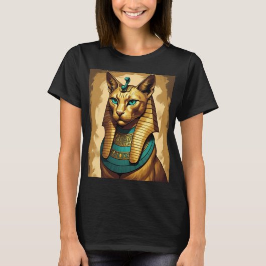 ファラオの猫古代エジプト Tシャツ (正面)