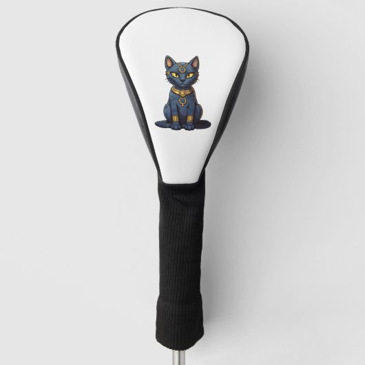 ファラオの金黒猫 ゴルフヘッドカバー (正面)