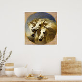 ファラオの馬" by J.F. Herring, 1848 ポスター (キッチン)