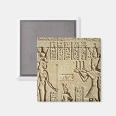 ファラオを描いたレリーフ、 浮き彫り マグネット (正面/裏面)