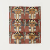 ファラオキングスブラックブラウンアーティザンクロシェプリント タペストリー (正面)