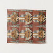 ファラオキングスブラックブラウンアーティザンクロシェプリント タペストリー (正面(横))