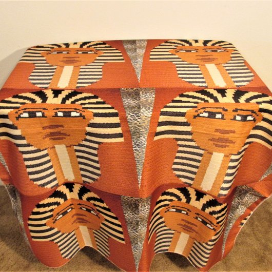 ファラオキングスブラックブラウンアーティザンクロシェプリント タペストリー