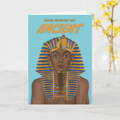 ファラオトゥタンカームンノーン古代誕生日 カード (黄色い花)