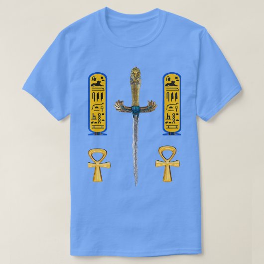 ファラオニックナイフエジプト象形文字シンブ Tシャツ (デザイン正面)