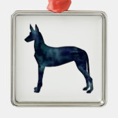 ファラオハウンドブラックウォーター色シルエット メタルオーナメント (正面)