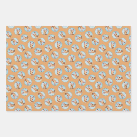 ファラオハウンド絵を描のクリオリジナルドッグアート ラッピングペーパーシート (正面3)