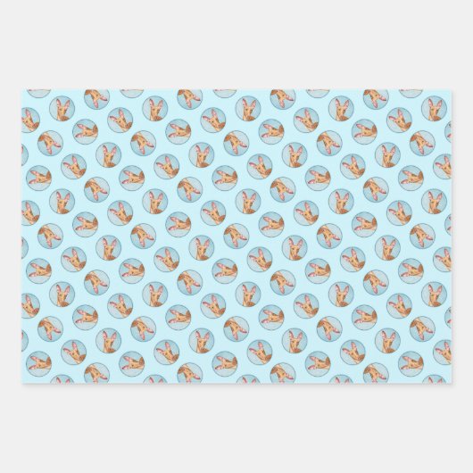 ファラオハウンド絵を描のクリオリジナルドッグアート ラッピングペーパーシート (正面)