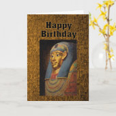 ファラオハッピーバースデーユーモア カード (黄色い花)