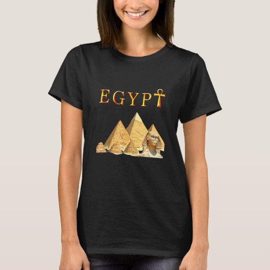 ファラオピラミッドスフィンクスEgypt TutエジプトT Tシャツ (正面)
