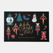 ファラオ何おもしろいクリスマスナチクラッカーファミリー ドアマット (正面)