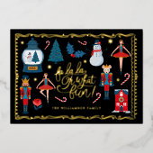 ファラオ何おもしろいクリスマスナツクラッカーキャラクター 箔シーズンカード (正面)