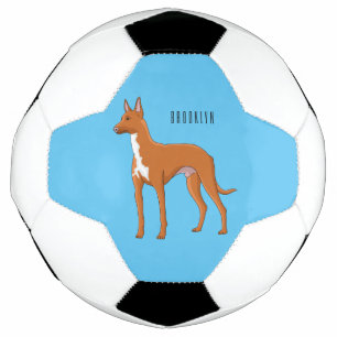 ファラオ犬の漫画イラストレーション サッカーボール