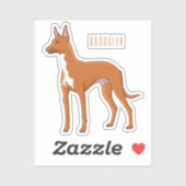 ファラオ犬の漫画イラストレーション シール (シート)