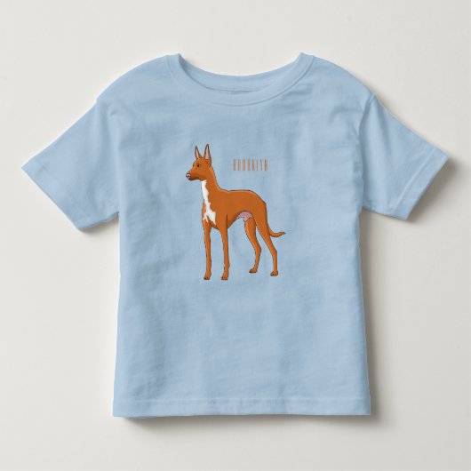 ファラオ犬の漫画イラストレーション トドラーTシャツ (正面)