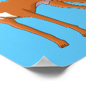 ファラオ犬の漫画イラストレーション ポスター (角)