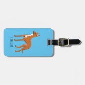 ファラオ犬の漫画イラストレーション ラゲッジタグ (正面横)