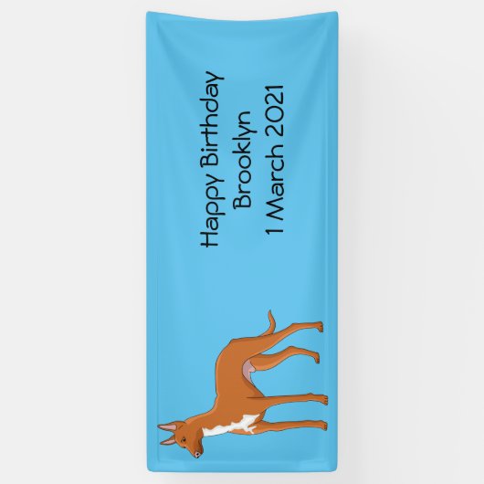 ファラオ犬の漫画イラストレーション 横断幕 (縦)