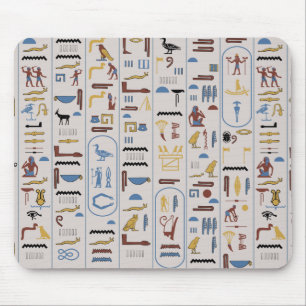 ファラオ・アッシュ背景古代の絵文字 マウスパッド