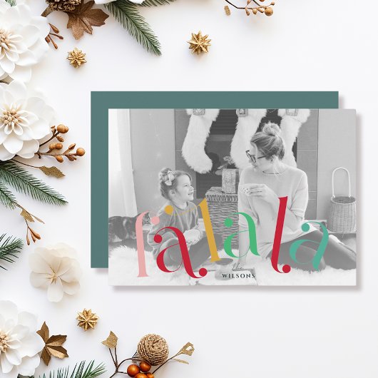 ファラカラフルタイポグラフィ2写真クリスマス シーズンカード