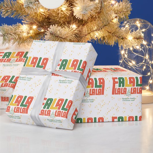 ファラコーヒールカロールズクリカラフルスモダンマス ラッピングペーパー (クリスマス)