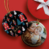 ファラナツクラッカークリスマスキャラクターファミリーフォト セラミックオーナメント