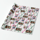 ファラパステル市松模様にパターンのクリスマスフォト ラッピングペーパー (アンロールド)