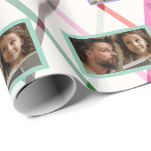 ファラパステル市松模様にパターンのクリスマスフォト ラッピングペーパー (ロールコーナー)