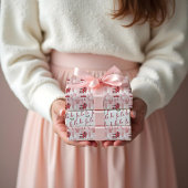 ファラピンクビンテージクリスマスツリーファームの風景 ラッピングペーパーシート