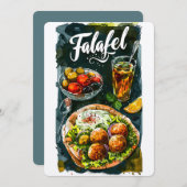 ファラフェルオーガニックフムス祭り:健康حمص فلافل 招待状 (正面/裏面)