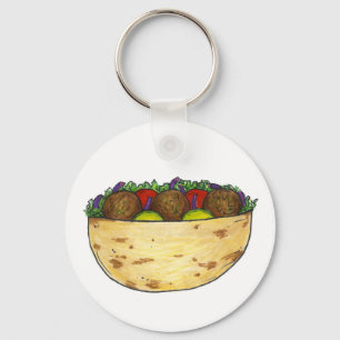 ファラフェルトピタサンドイッチ食品グルメギフトキーチェーン キーホルダー