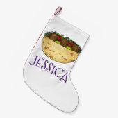 ファラフェルトピタサンドイッ地中海のチ料理グルメ スモールクリスマスストッキング (正面 (吊り時))