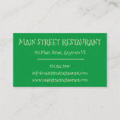 ファラフェル中東方ベジタリアンフードレストラン 名刺 (裏面)