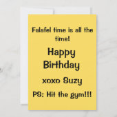 ファラフェル時間は常に！فلافل اكل عربي 招待状 (裏面)