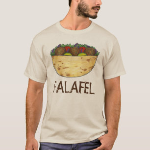 ファラフェル詰まったピタサンドイ地中海のッチ Tシャツ