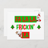 ファラフリキンラホリデおもしろいークリスマス ポストカード (正面/裏面)