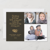 ファラホリデー素朴4フォトコラージフラットカード シーズンカード (裏面)