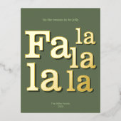 ファラモダングリーンシンプルトレンディー金ゴールド 箔シーズンポストカード (正面)