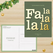 ファラモダングリーンシンプルトレンディー金ゴールド 箔シーズンポストカード