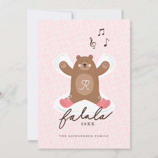 ファララおもしろいキュートウッドランドブラウンベアスノーエンジェル シーズンカード (正面)